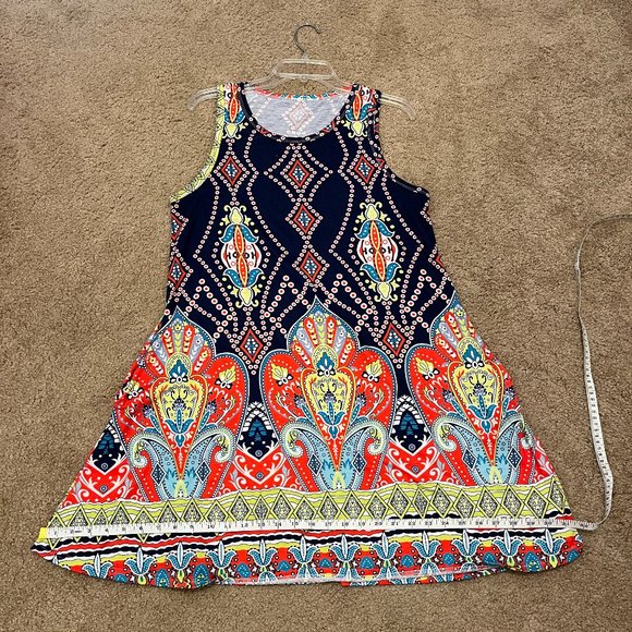 Colorful Patterned Summer Sleeveless Tank Dress ~ With Pockets! - Picture 6 of 6